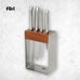 Furi Pro Teak Knife Block 5 Pc Set