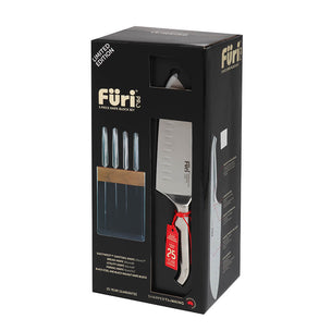 Furi Pro Limited Edition Walnut & Black Knife Block 5 Pc Set - House of Knives