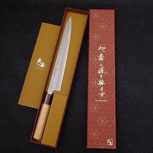 Musashi Silver Steel #3 Zelkova Sujihiki Slicing Knife 24cm