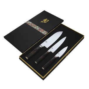 Shun Kai Premier Santoku Utility Paring Knife 3 Pc Set
