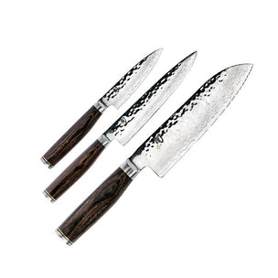 Shun Kai Premier Santoku Utility Paring Knife 3 Pc Set